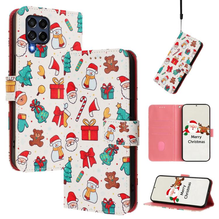 Custodia in pelle con fibbia e cinturino serie natalizia per Samsung Galaxy A34
