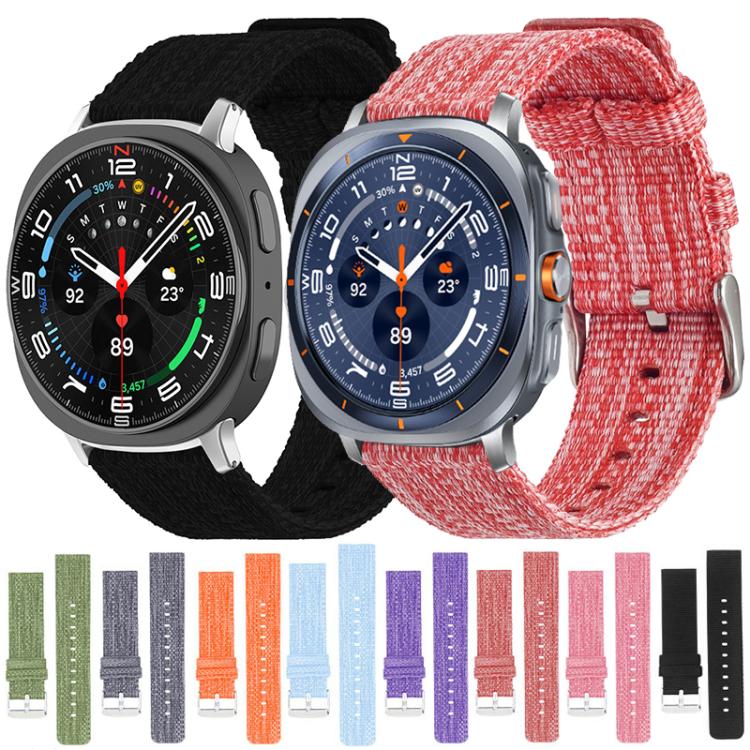 Cinturino per orologio xDfind in tela di nylon, For Samsung Galaxy Watch Ultra / Ultra 2025, For Samsung Galaxy Watch8 / 8 Classic, For Samsung Galaxy Watch 7 / 6 / 5 / FE