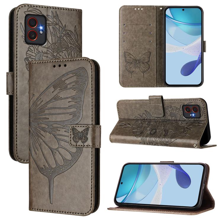 Custodia in pelle con farfalla in rilievo per Samsung Galaxy XCover7 Pro