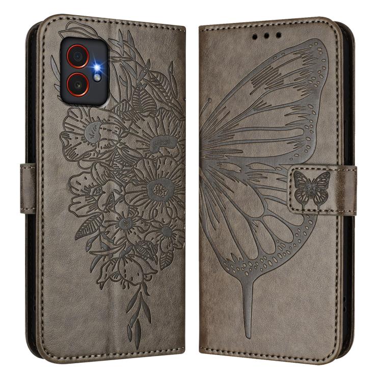 Custodia in pelle con farfalla in rilievo per Samsung Galaxy XCover7 Pro