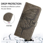 Custodia in pelle con farfalla in rilievo per Samsung Galaxy XCover7 Pro