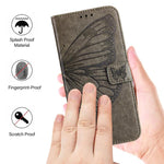 Custodia in pelle con farfalla in rilievo per Samsung Galaxy XCover7 Pro