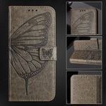 Custodia in pelle con farfalla in rilievo per Samsung Galaxy XCover7 Pro