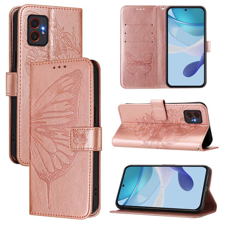 Custodia in pelle con farfalla in rilievo per Samsung Galaxy XCover7 Pro