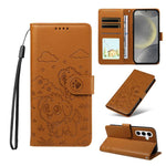 Portafoglio in pelle con protezione RFID e ciondolo a cuore per Galaxy S24