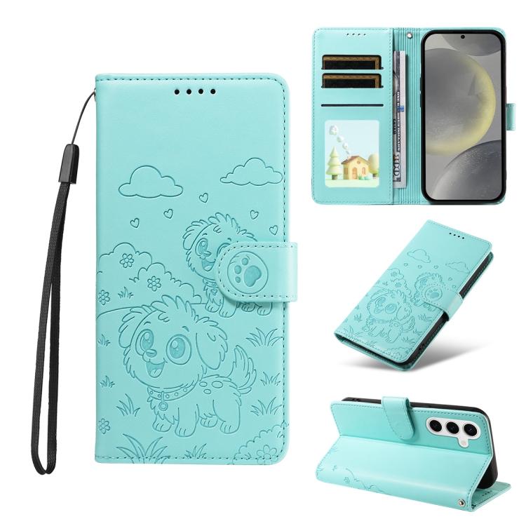 Portafoglio in pelle con protezione RFID e ciondolo a cuore per Galaxy S24