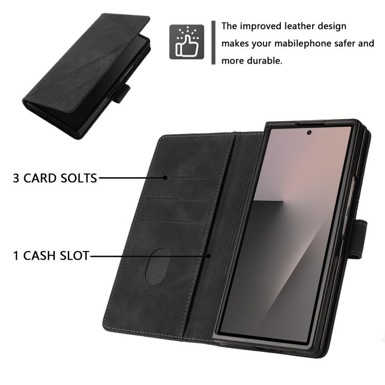 Custodia in pelle con stampa 3D a libro per Samsung Galaxy Z Fold7 5G