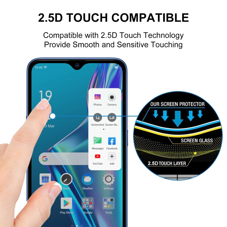 Pellicola vetro temperato schermo intero con colla completa per OPPO