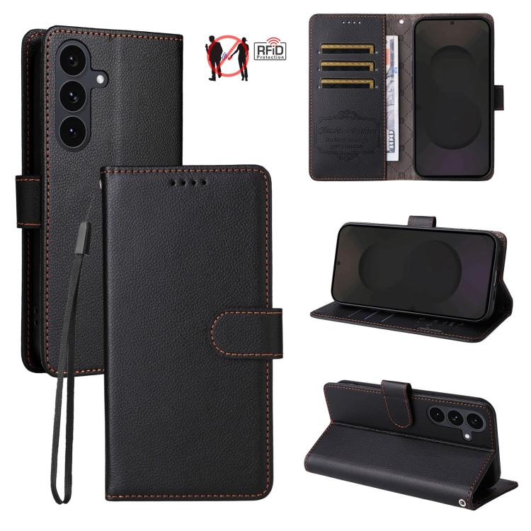 Custodia pelle con portafoglio e protezione RFID per Galaxy S25 / S24, S25+ /