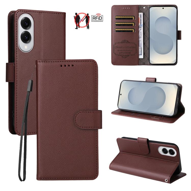 Custodia pelle con portafoglio e protezione RFID per Galaxy S25 / S24, S25+ /