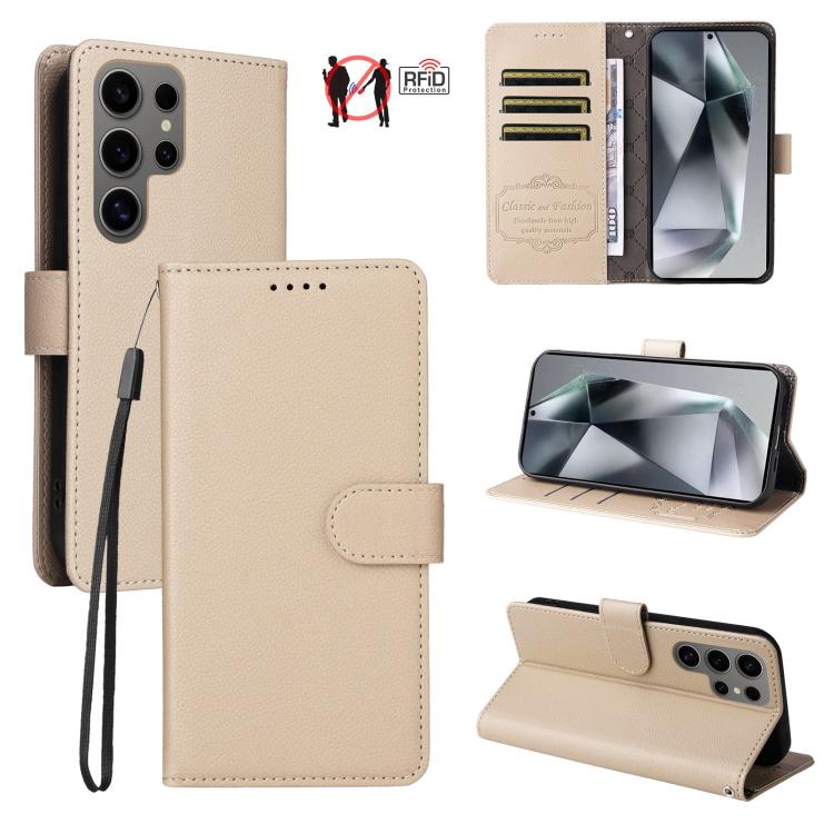 Custodia in pelle con portafoglio e protezione RFID per Galaxy S23 5G, S20 FE e