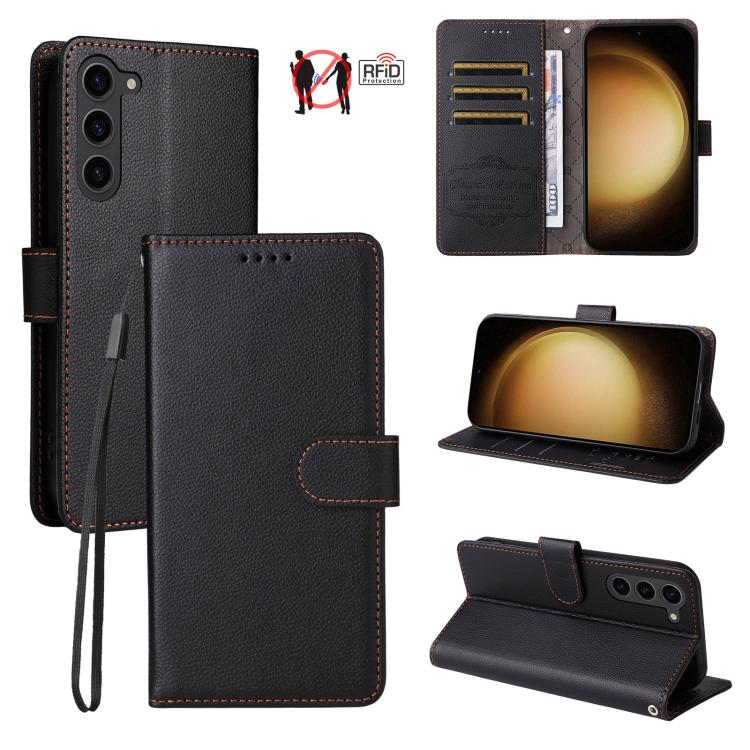 Custodia in pelle con portafoglio e protezione RFID per Galaxy S23 5G, S20 FE e