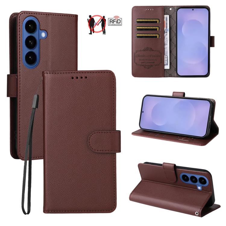 Custodia pelle con portafoglio e protezione RFID per Galaxy S25 / S24, S25+ /