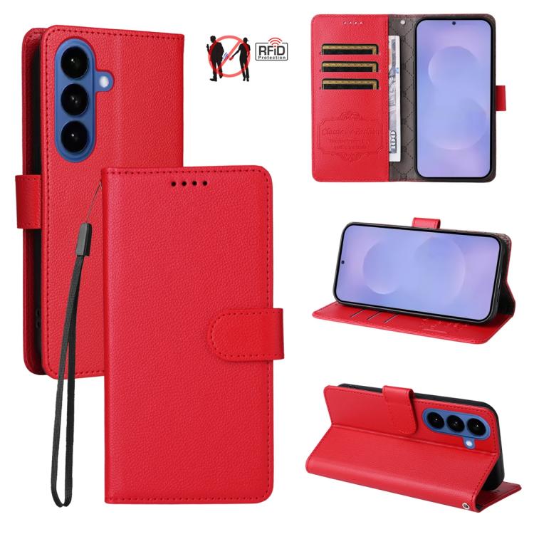 Custodia pelle con portafoglio e protezione RFID per Galaxy S25 / S24, S25+ /