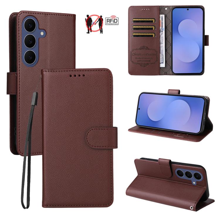 Custodia pelle con portafoglio e protezione RFID per Galaxy S25 / S24, S25+ /