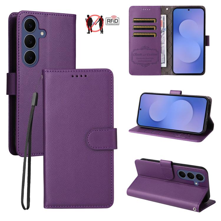 Custodia pelle con portafoglio e protezione RFID per Galaxy S25 / S24, S25+ /
