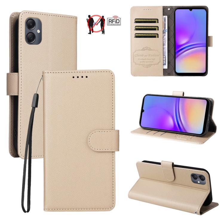 Custodia pelle con portafoglio e protezione RFID per Samsung Galaxy A05, A05s