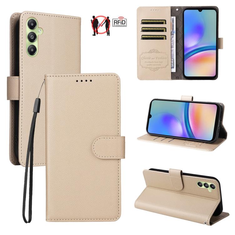 Custodia pelle con portafoglio e protezione RFID per Samsung Galaxy A05, A05s