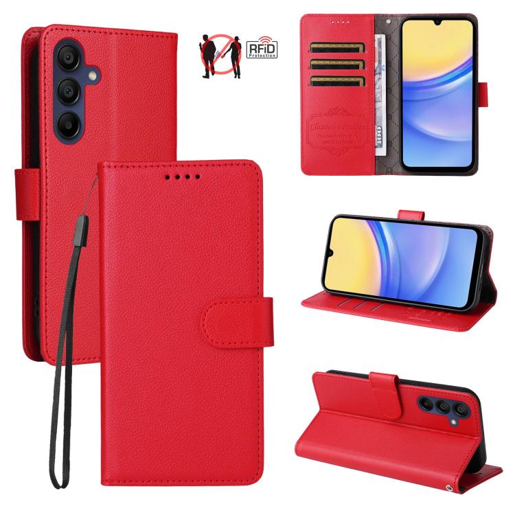 Custodia in pelle con portafoglio e protezione RFID per Samsung Galaxy A36, A15