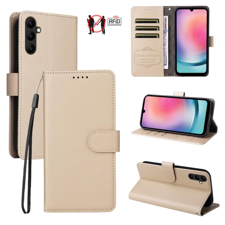 Custodia pelle con portafoglio e protezione RFID per Samsung Galaxy A05, A05s