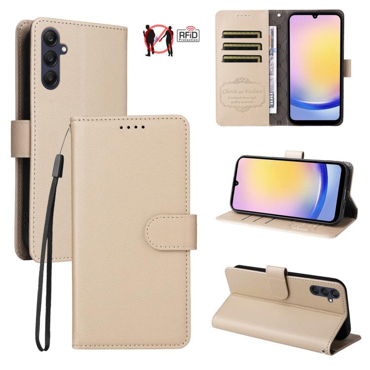 Custodia pelle con portafoglio e protezione RFID per Samsung Galaxy A05, A05s