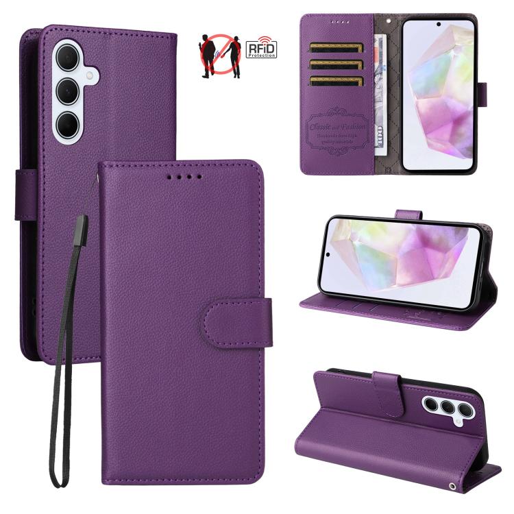 Custodia in pelle con portafoglio e protezione RFID per Samsung Galaxy A36, A15