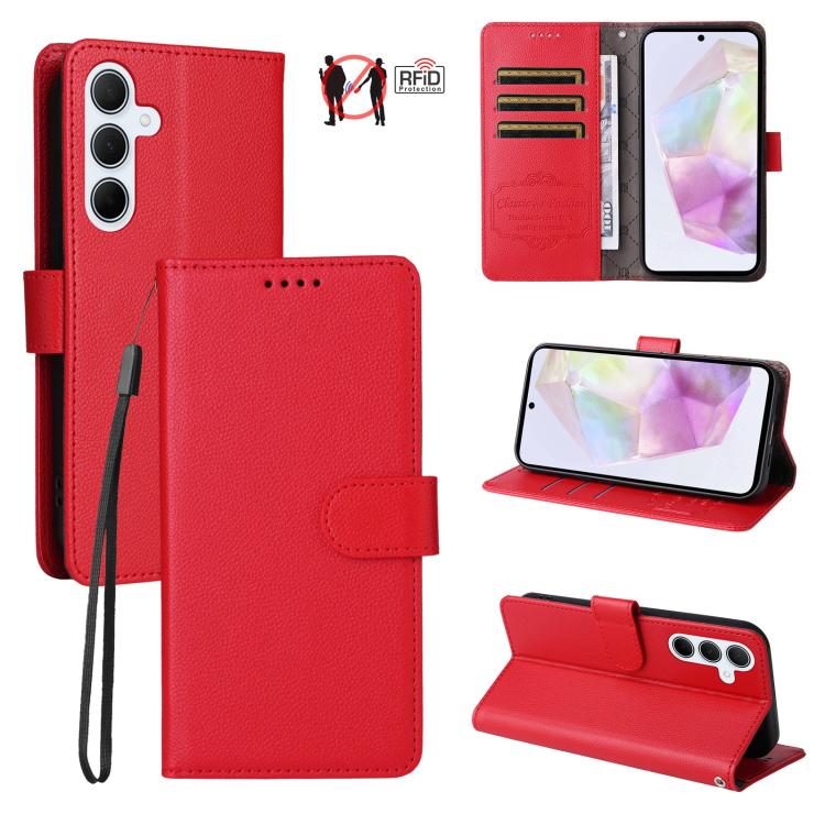 Custodia in pelle con portafoglio e protezione RFID per Samsung Galaxy A36, A15