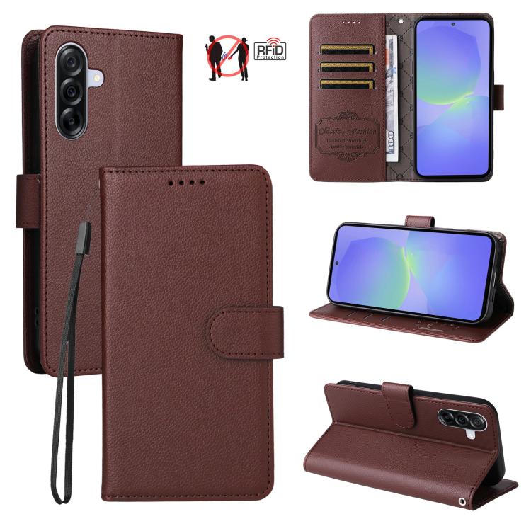Custodia in pelle con portafoglio e protezione RFID per Samsung Galaxy A36, A15