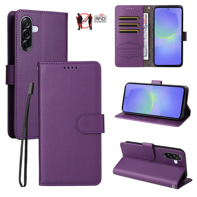Custodia in pelle con portafoglio e protezione RFID per Samsung Galaxy A36, A15