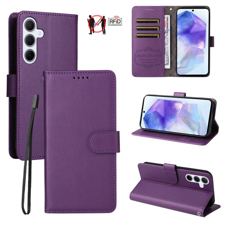 Custodia in pelle con portafoglio e protezione RFID per Samsung Galaxy A36, A15