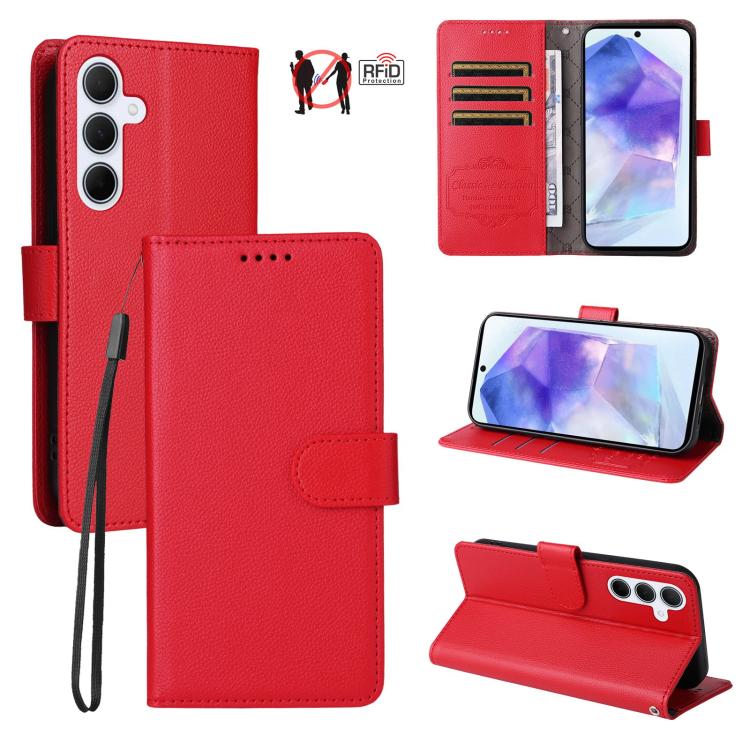 Custodia in pelle con portafoglio e protezione RFID per Samsung Galaxy A36, A15