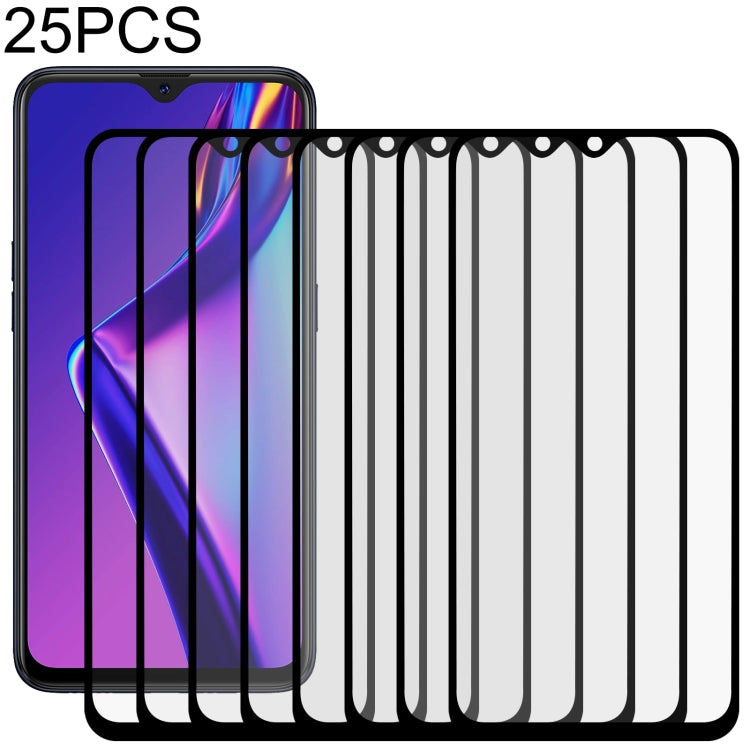 Pellicola vetro temperato schermo intero con colla per OPPO 25 pezzi