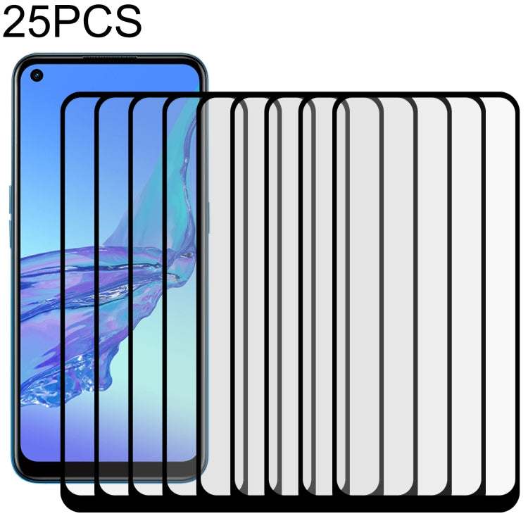 Pellicola vetro temperato schermo intero con colla per OPPO 25 pezzi