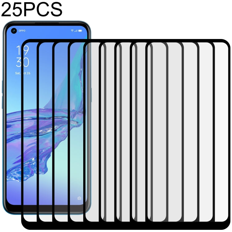 Pellicola vetro temperato schermo intero con colla per OPPO 25 pezzi