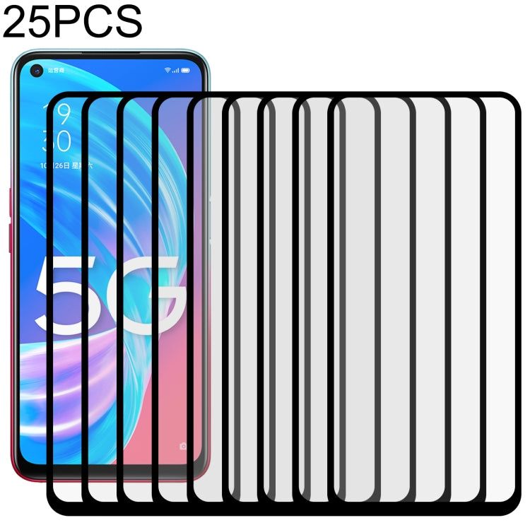 Pellicola vetro temperato schermo intero con colla per OPPO 25 pezzi