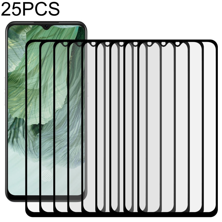 Pellicola vetro temperato schermo intero con colla per OPPO 25 pezzi