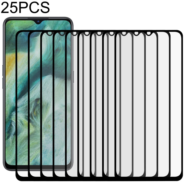 Pellicola vetro temperato schermo intero con colla per OPPO 25 pezzi