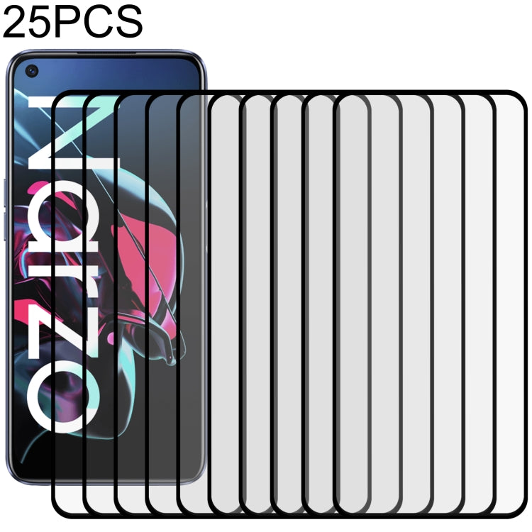 Pellicola vetro temperato schermo intero con colla per OPPO 25 pezzi
