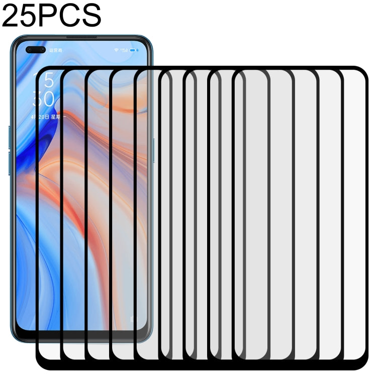 Pellicola vetro temperato schermo intero con colla per OPPO 25 pezzi
