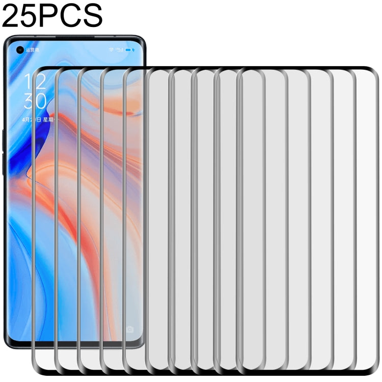 Pellicola vetro temperato schermo intero con colla per OPPO 25 pezzi