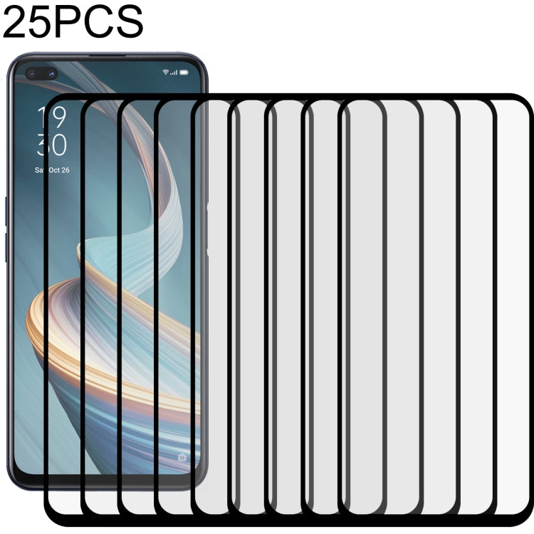 Pellicola vetro temperato schermo intero con colla per OPPO 25 pezzi