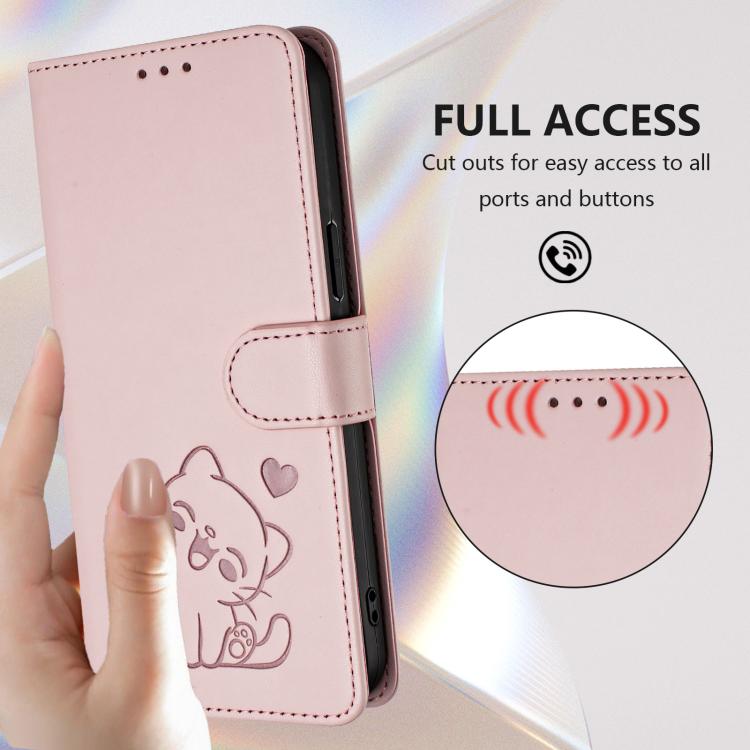 Custodia per telefono in pelle con ciondolo a forma di gatto e cuore in rilievo, completa di cinturino da polso., For iPhone Air, For iPhone 16 Pro Max
