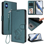 Custodia per telefono in pelle con ciondolo a forma di gatto e cuore in rilievo, completa di cinturino da polso., For iPhone XR, For iPhone XS Max