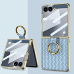 Custodia con texture intrecciata e anello di supporto per Galaxy Z Flip8 5G e