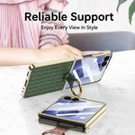Custodia con texture intrecciata e anello di supporto per Galaxy Z Flip8 5G e