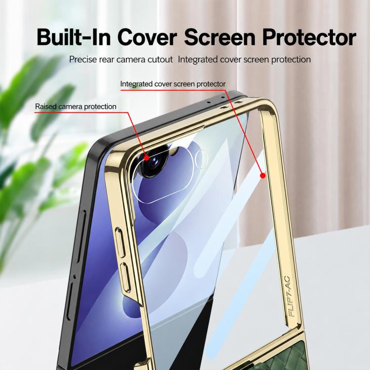 Custodia con texture intrecciata e anello di supporto per Galaxy Z Flip8 5G e