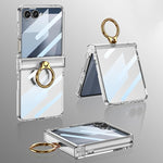Custodia ultra sottile con cerniera integrata e anello per Galaxy Z Flip8 5G e