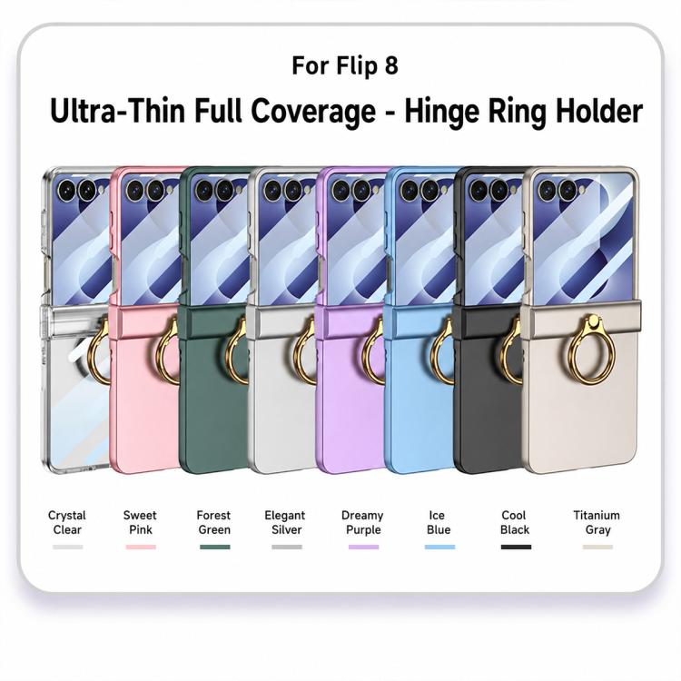 Custodia ultra sottile con cerniera integrata e anello per Galaxy Z Flip8 5G e