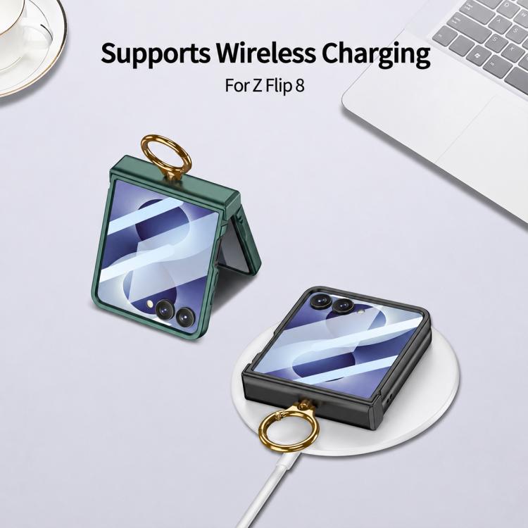 Custodia ultra sottile con cerniera integrata e anello per Galaxy Z Flip8 5G e