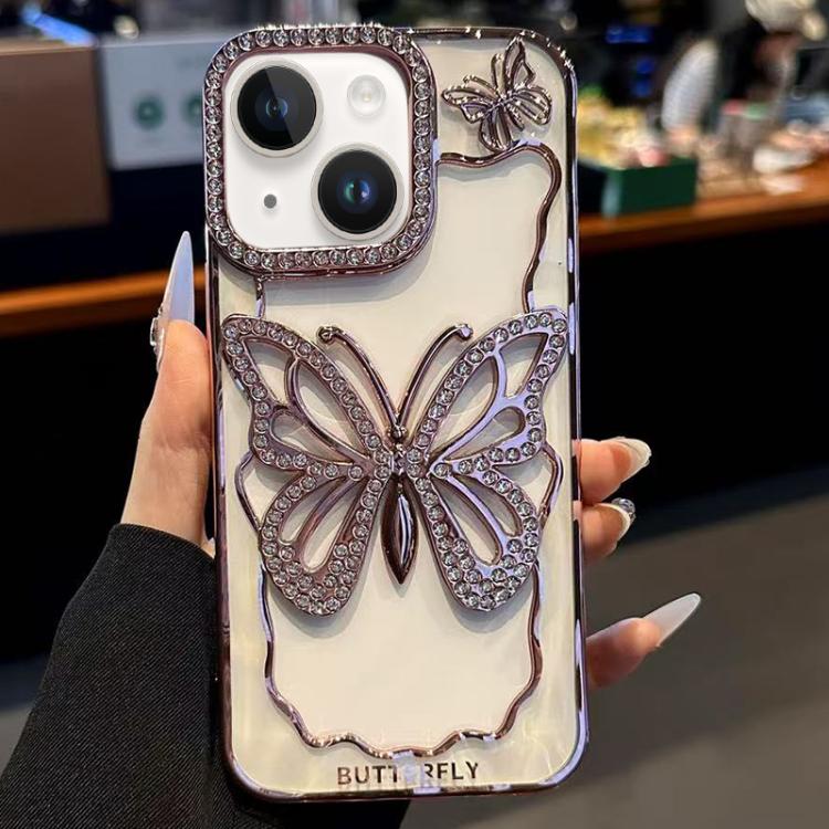 Custodia TPU con farfalla galvanizzata per iPhone 12 e 13